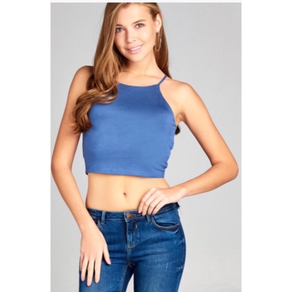 High Neck Crop Top